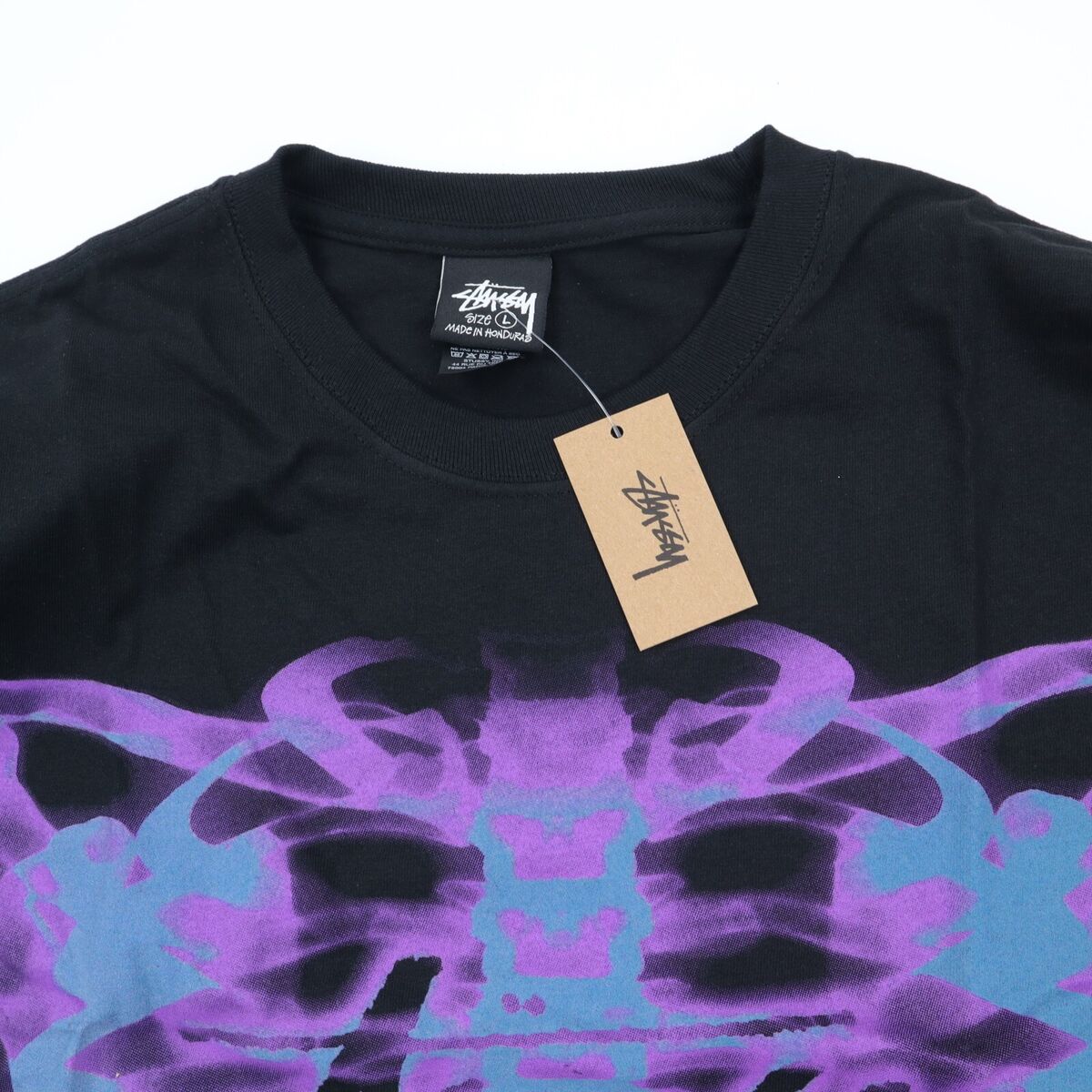 Stussy RIB CAGE 3M Long Sleeve Tee T-Shirt Black size L Stussy RIB CAGE 3M Long Sleeve Tee T-Shirt Black size L