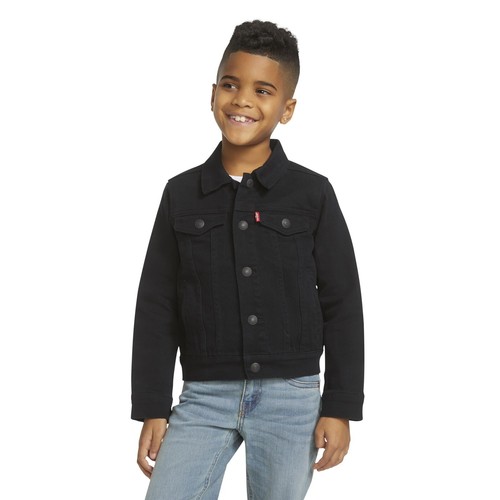 Levi’s Kids Black Stretch Denim Trucker Jacket. Sz 4 XS. NWT!