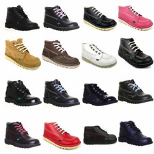 Kickers Bottes Back To École Garçons Hommes Hi Haut Cuir Filles Femme Chaussures