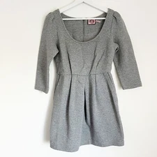 Juicy Couture Womens Quilted Knit Mini Sheath Dress Gray M Pockets