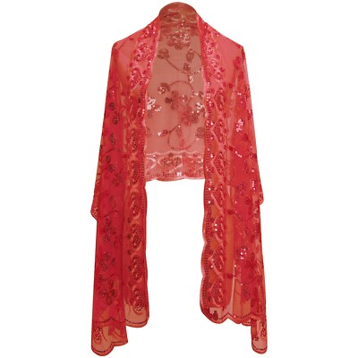 Womens Wrap Sequins Shawls Shiny Cape 1920s Scarf Christmas Dress Accessory  | eBay