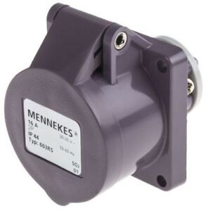 Mennekes IP44 Blue Panel Mount 2P+E Industrial Power Socket Rated At 32A 230V 