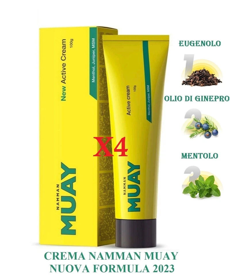 4 PZ - Crema Namman Muay 100 gr pre/post esercizio ACTIVE CREAM NUOVA FORMULA