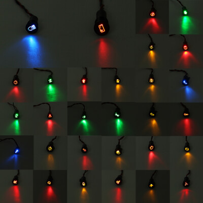 10mm 12-36V Universal Car Boat Metal Panel Indicator Signal Symbol Light Lamp