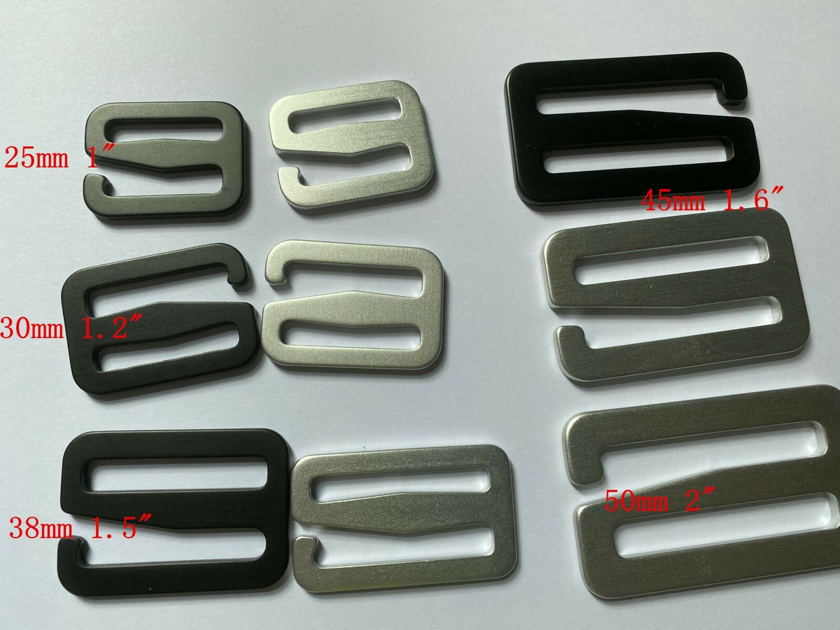 Aviation Aluminum Metal G Buckles 9 Hook Adjusters Bag Backpack 25  