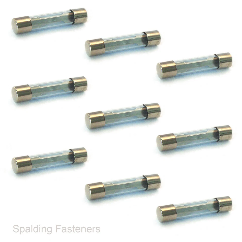 SPALDING FASTENERS Fast Acting Quick Blow Glass Fuses 2 Amp To 50 Amp - 30mm Length
