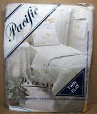 NEW Vtg Picasso Spadem Doves Peace Olive Branch Twin Size Flat Sheet Fabric 1977