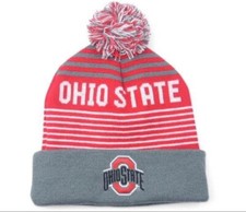 Ohio State OSU Buckeyes Cuffed Knit Winter Beanie Hat Cap Adult Mens Pom NEW