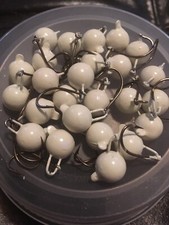 25 Free Swing Walleye Jig Heads 1/4oz Live Bait Hook Offset Wide Gap (Glow)