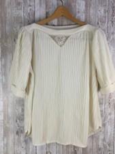 Vintage Kalico Queen California Sheer Ivory beautiful Trim Kitschy Size 38 Large