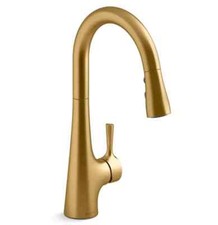 Kohler K-24661-2MB Tempered 3-Spray Pull Down Kitchen Faucet, Brushed Mod Brass