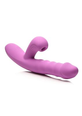 Shegasm + Thrust Wave Thrusting and Sucking Rechargeable Silicone Rabbit Vibrato