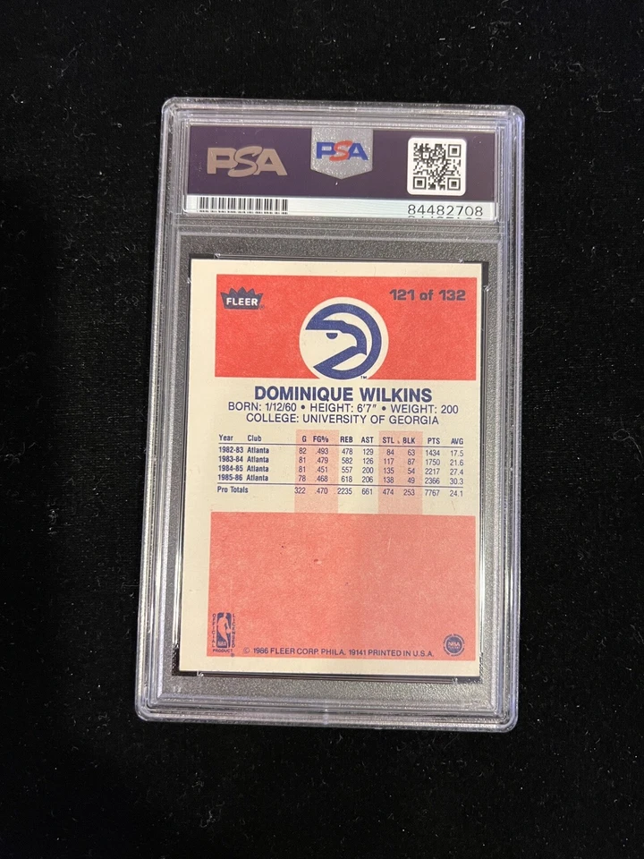 Dominique Wilkins Signed 1986 Fleer #121 Card Autograph PSA/DNA GEM MINT 10 AUTO - Image 4 of 4