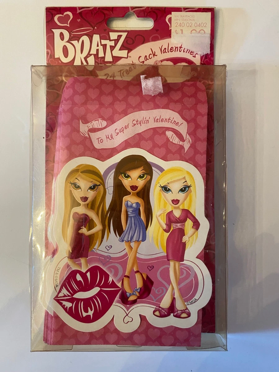 New Package of 24 Treat Sack Valentines Super Stylin Bratz Doll