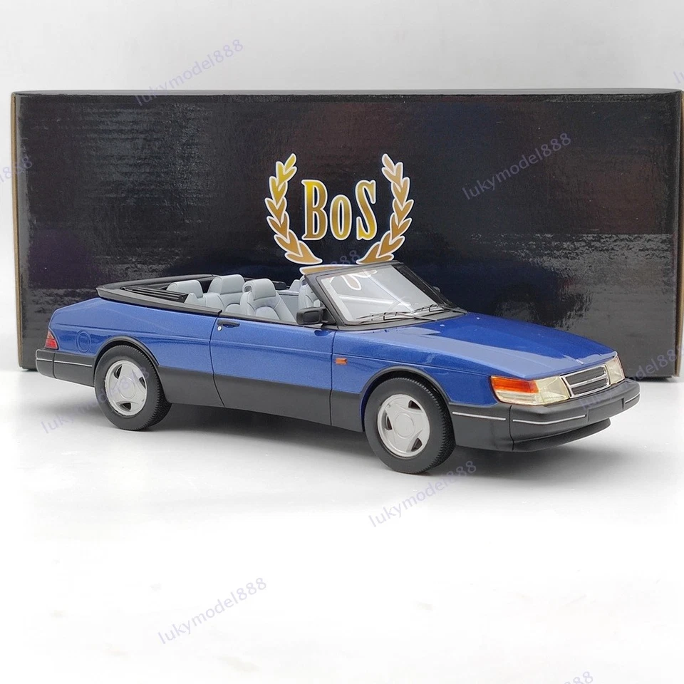 BOS 1/18 1987 Saab 900 Cabrio Blue BOS165 Resin Model Car Limited Collection - Image 2 of 4