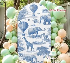 2D Flat Jungle Animal Design Spandex Cover for Metal Arch Stand Backdrop
