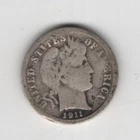 1911 D BARBER DIME 90% SILVER DENVER MINT 10¢ UNITED STATES AMERICA USA SILVER