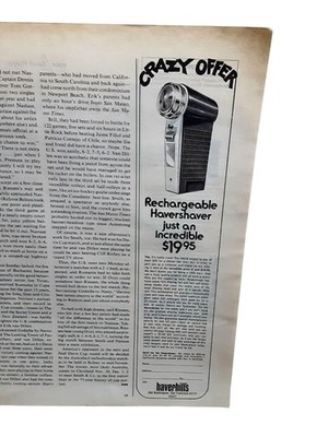 1973 Rechargeable Havershaver Razor Ad Vintage Electric Shaver