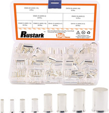 166 Pcs AWG12 10 8 6 4 2 1/0 2/0 Wire Ferrules 8 Size Assortment Kit Tinned Wire