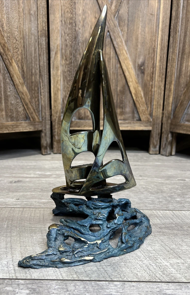1990 Bob Bennett Bronze Sculpture "Challenger" Abstract Gold Modernist #296/500