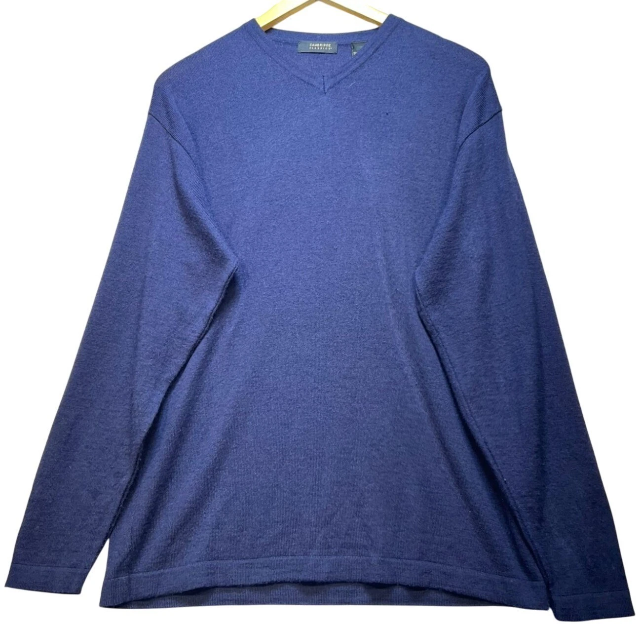 Cambridge Classics Mens Preppy Classic Merino Wool Pullover Sweater Sz M Blue