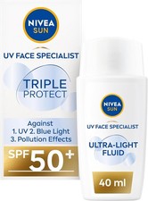 NIVEA SUN Triple Protect Light Sun Fluid SPF50+ (40ml), Face Cream SPF50... 