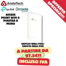 TP-Link Omada Access Point Wifi 6 Piastra a Muro EAP615-Wall/EAP235-Wall Poe