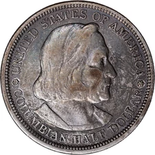 1893 50C Columbian Exposition Silver Half Dollar ~ Circulated - Toned