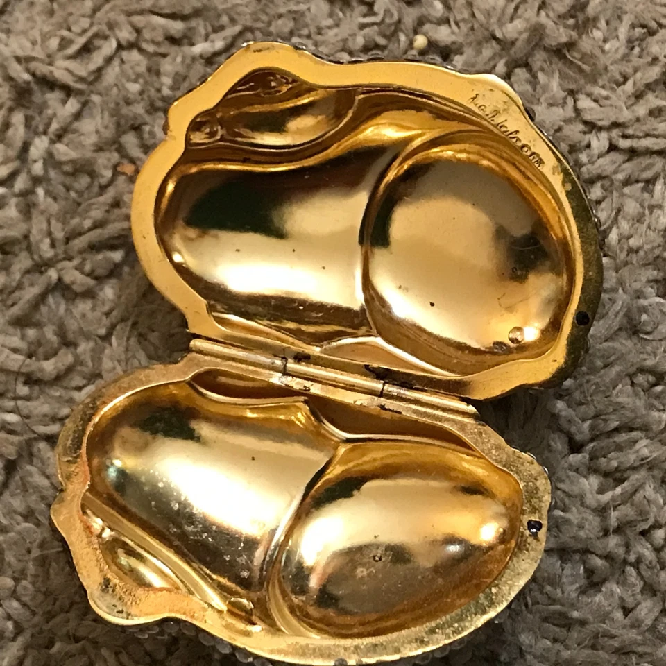 Judith Leiber Crystal Bunny Rabbit Estuche Pastillero Baratija Caja Foto 4 de 4