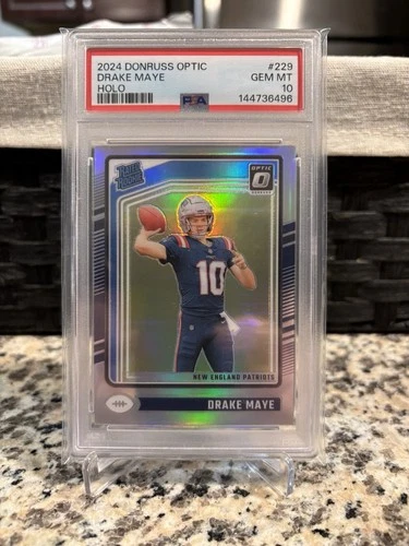 2024 Panini Donruss Optic Drake Maye Rated Rookie Holo Prizm #229 PSA 10
