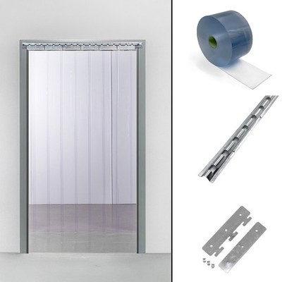 Klar PVC Türvorhang Zubehör Metallschienen, Klammern, PVC Streifen & Rollen