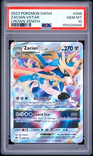 2023 POKEMON SWORD & SHIELD CROWN ZENITH #096 ZACIAN VSTAR PSA 10