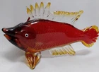 Vintage Beautiful Murano Blown Glass Colorful Fish Figurine Art Glass 13”