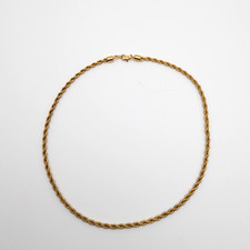 Gold Tone Rope Chain Necklace 17 Length with Lobster Clasp Closure