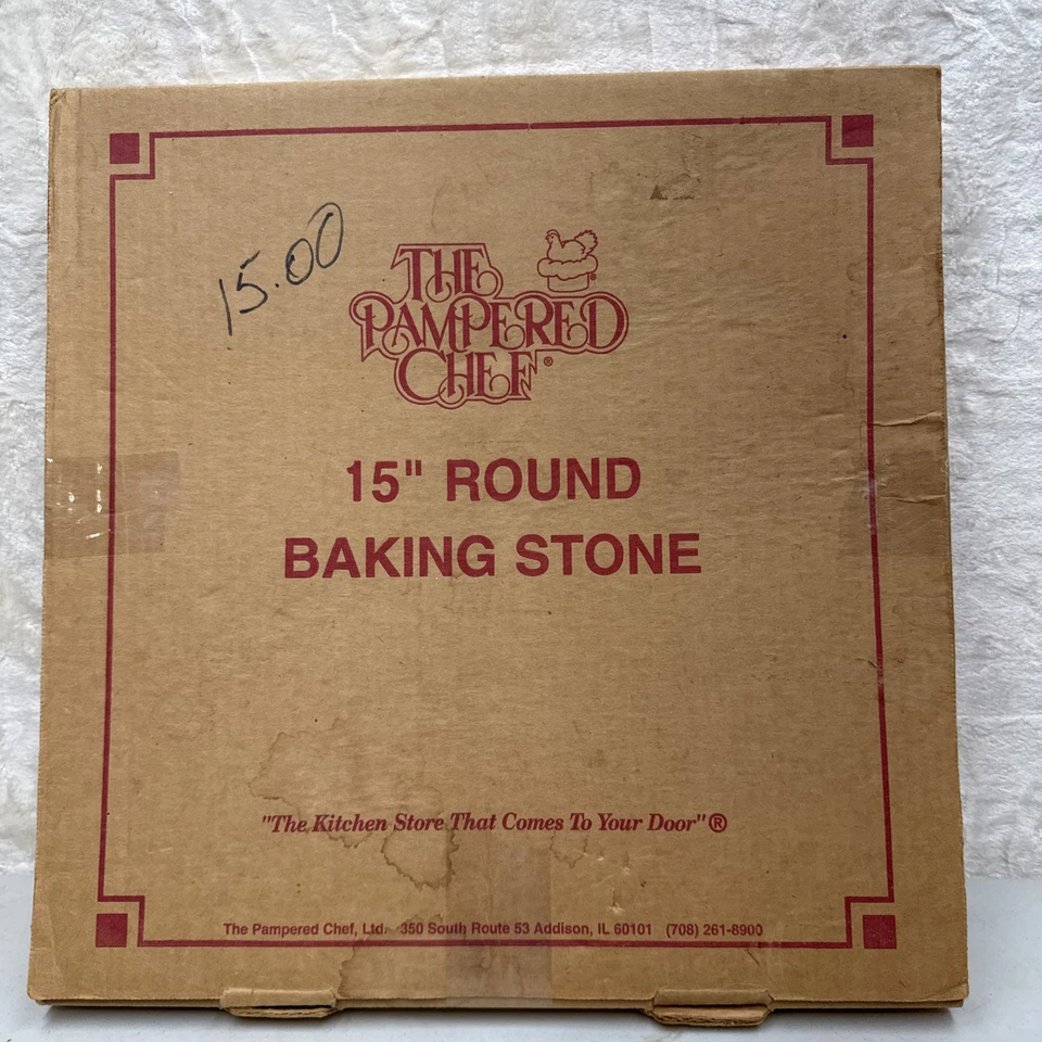 The Pampered Chef 15" Round Baking Stone -in Box- Gently Used - Image 3 of 4