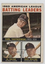 1964 Topps League Leaders Carl Yastrzemski Al Kaline Rich Rollins #8 HOF 0n7h