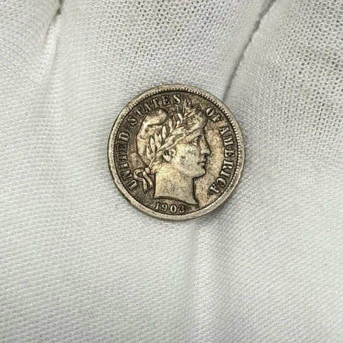 1903-S 10c Barber Dime San Francisco Ten Cent 90% Silver Early US Coin KEY DATE!