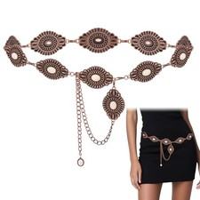 Western Turquoise Belt for Women Boho Cowgirl Concho Metal Belt for Country