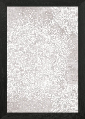 Gerahmtes Wandbild Neutrales Mandala Muster Poster Leinwanddruck Bild