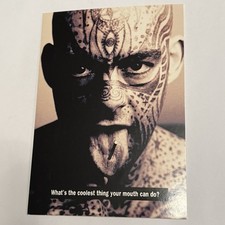 Certs Tattoo Face Tongue Piercing Tower Records Advertisement Postcard 1997 VTG