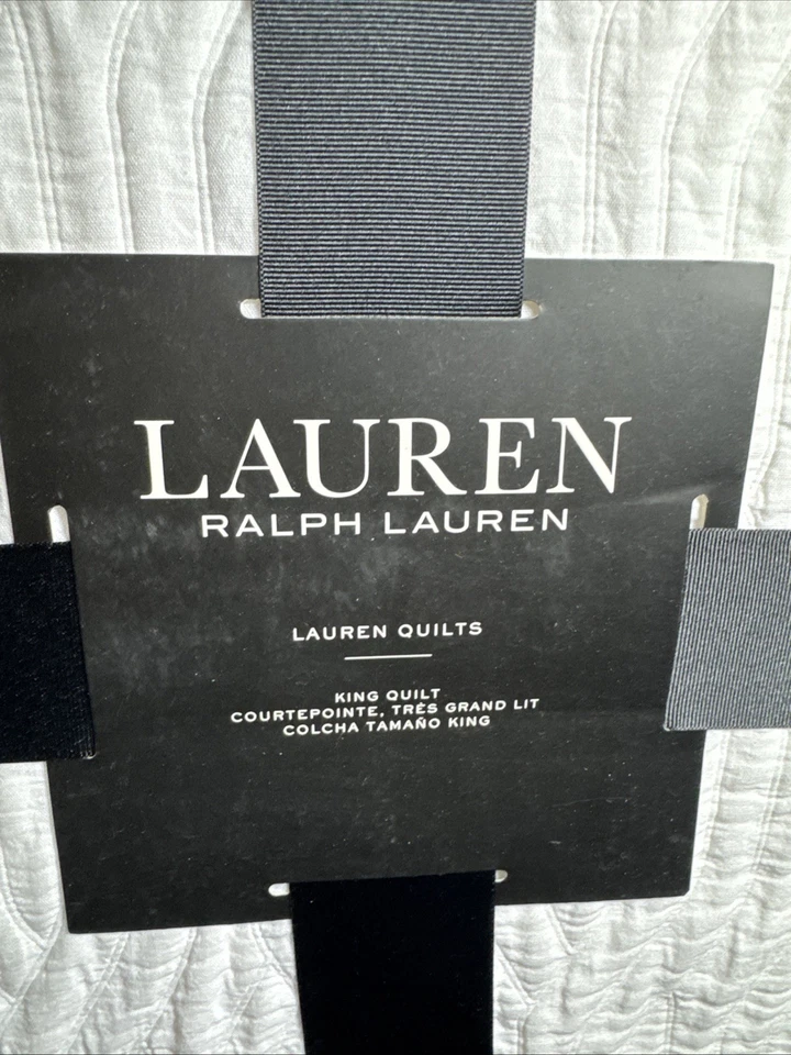 Edredón Lauren Ralph Lauren Wiley KING Blanco 100% Algodón Jacquard Nuevo con Etiquetas Nuevo en Paquete Foto 2 de 4