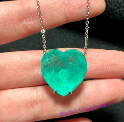 Paraiba Turmalin Anhänger 925 Sterling Silber Halskette Turmalin Herzanhänger