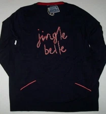 NWT Joules Festive Navy Blue JINGLE BELLE Sweater US 12 Red/White Southern XMAS