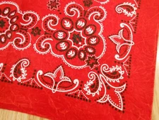 Distressed Red Cotton Biker Scarf Kerchief GREAT BIG HEAD BANDANA 26"