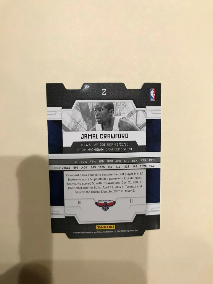 2009-10 Donruss Elite Jamal Crawford #2 die cut rare gold serial numbered #10/24 - Image 2 of 2