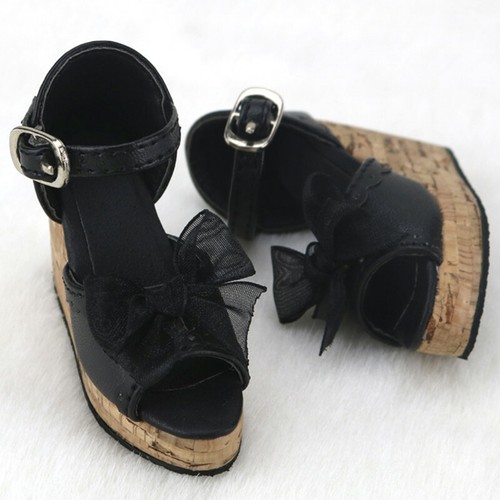 1/3 BJD Shoes Bow Deco Thick Sole Wedges Sandals High Heels for SD Dollfie Doll - Picture 4 of 4