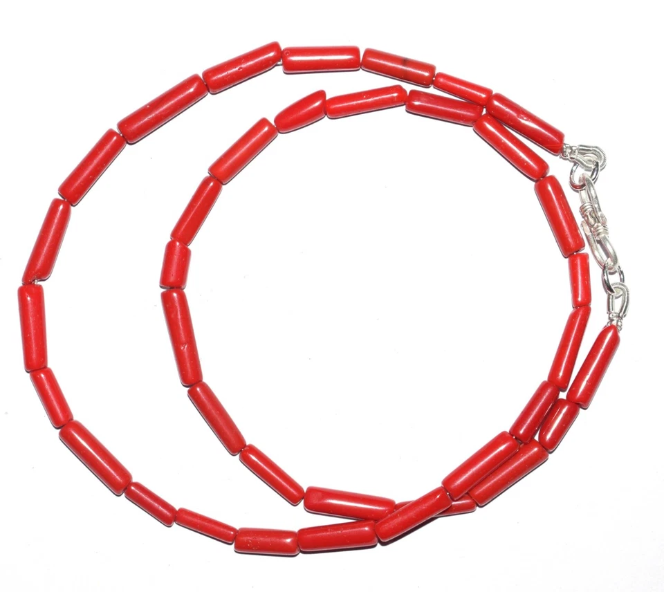 925 Argento Fine Corallo Rosso Gemma 4-13 MM Rotondo Perline 12 " Collana RT-72 - Immagine 4 di 4