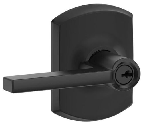 Schlage F51-LAT-GRW Latitude Single Cylinder Keyed Entry Door - Black