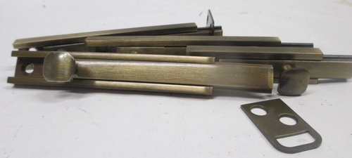 Ives Modern Slide Bolt, Solid Brass Bright Brass Finish 3-4" Slides and 1 - 2.5" - Picture 13 of 14