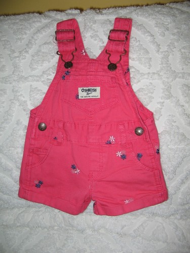 OshKosh B'Gosh Vestbak Pantaloncini Salopette Ricamata Bambina Taglia 3 Mn Arancione